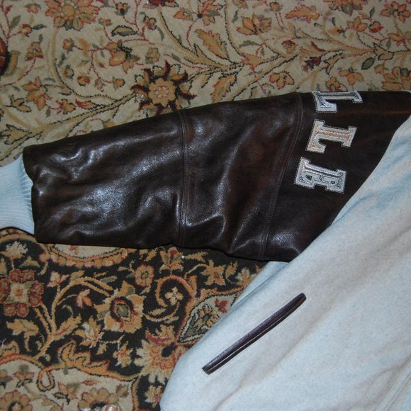 Pelle Pelle Legendary Limited Edition Gray Wool & Brown Leather Jacket men's 2XL - Picture 2 of 16